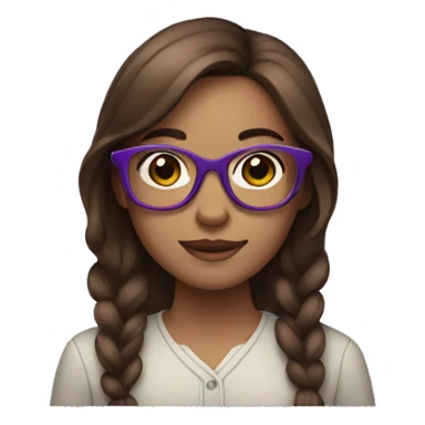Clean girl With purple glasses and brown hair  sticker