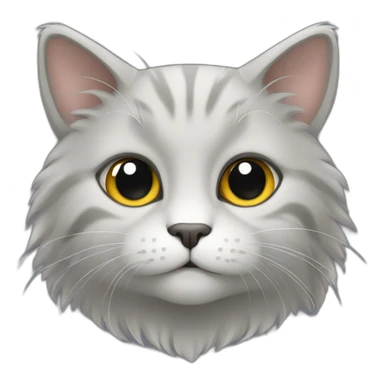 Gato gris peludo sticker