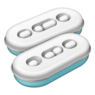 Blister of white pills sticker