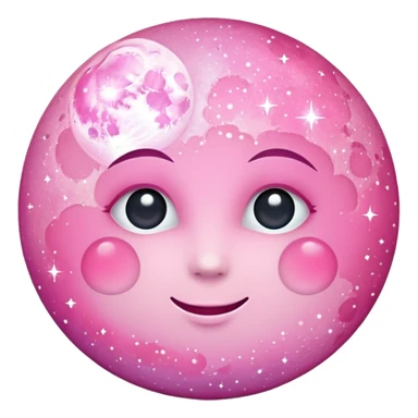 Pink sparkly moon sticker