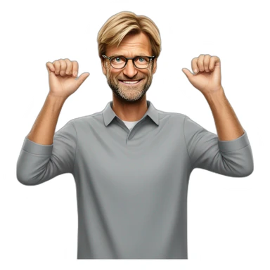 jurgen klopp placing hands under the head sticker