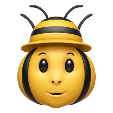 draw a bee in gentle hat sticker