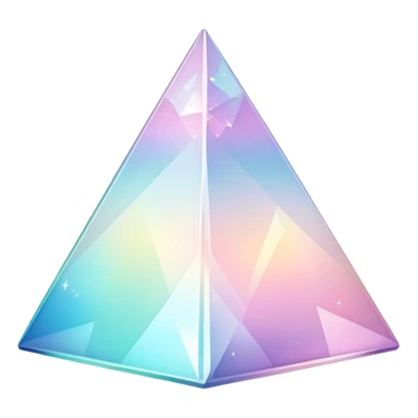 Sparkly glossy Pastel iridescent glass crystal pyramid sticker