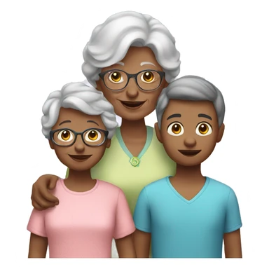 Grandma with a boy and girl sticker