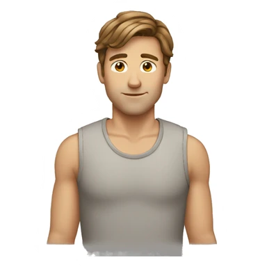 White dude brown hair sticker