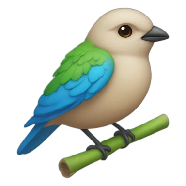 Four Little Bird, The Skin Color are : ( One Green, Two Blue, One White ) sticker