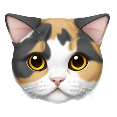 Calico Scottish fold with yellow eyes and folded ears sticker