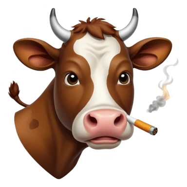 Cow smoking sticker