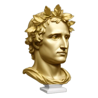 Laurel wreath napoleon golden statue sticker