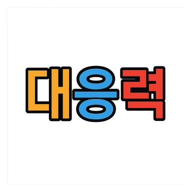 modern color icon style emphasizing the text '대응력', dynamic and positive feeling sticker