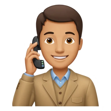 a man talking on mobile phone sticker