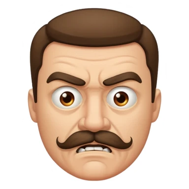 mustached angry man sticker