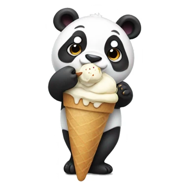 Panda eating ice cream sticker