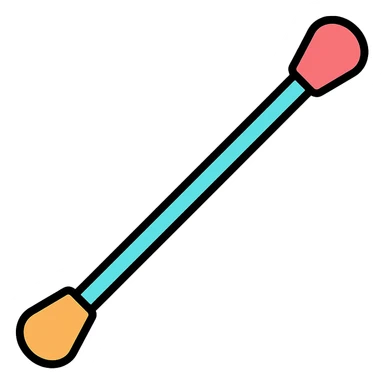 baton de twirling, clean and modern outlined color icon sticker