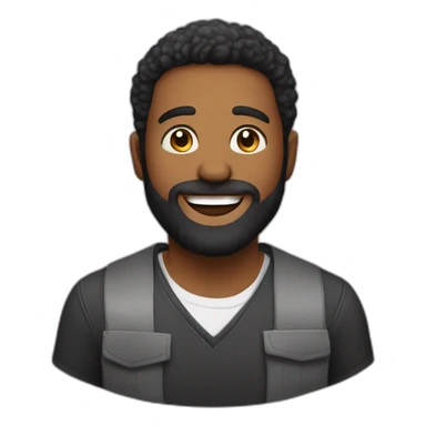 hombre de pelo negro con barba feliz cumpleañero sticker