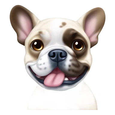 merle french bulldog with one blue eye and right brown eye and his tounge is out sticker