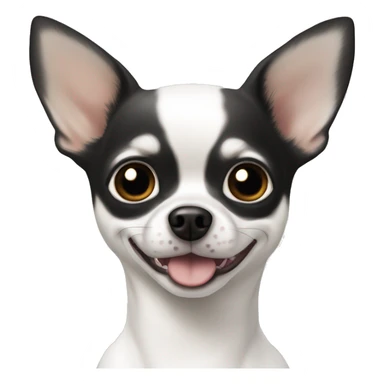 A white dear head Chihuahua, with jet black eyes sticker