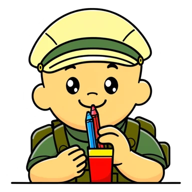 US Marine eating crayons sticker