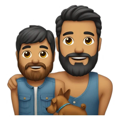 Two-beard-latín-Men-with-a-Yorkie-dog sticker