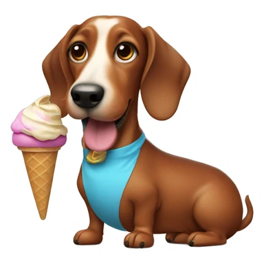 Sausage dog with ice cream sticker
