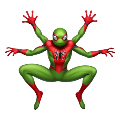 A frog in a spider-man costume sticker