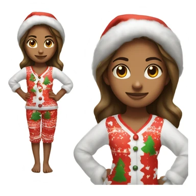 girl in christmas pajamas playing on nintendo switch sticker