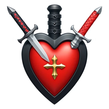 black heart with a ted dagger  sticker