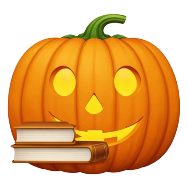 autumn books Pumpkin sticker