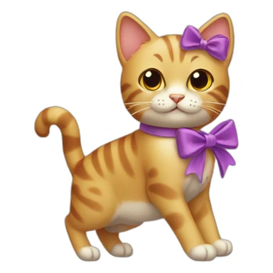 Cat  with a bow on his head full-body sticker