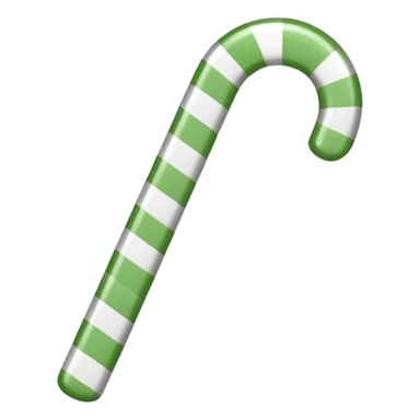 candy cane with green and white stripes sticker