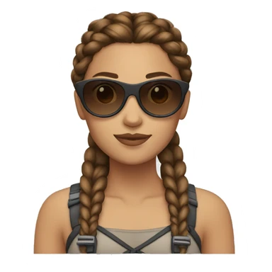 Valkyrie with French braids, brown hair and sunglasses sticker