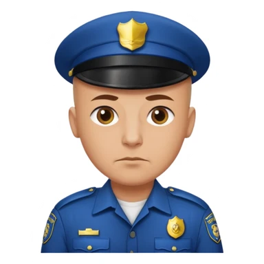 bald police with no hat sticker
