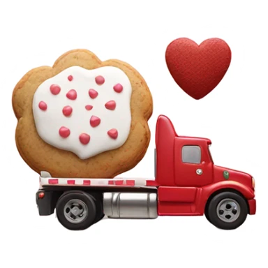 cookie heart with semi truck sticker