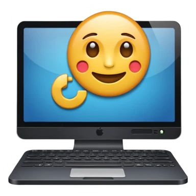 crear un emoji, que sea para proyeectos tanto empresarial como redes sociales, quiero un ordenador y una camara en la misma imagen sticker
