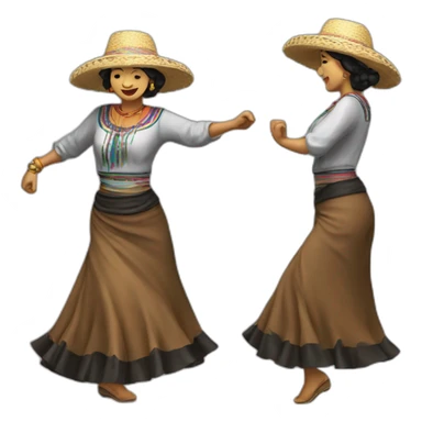 Cholita boliviana bailando realistic sticker