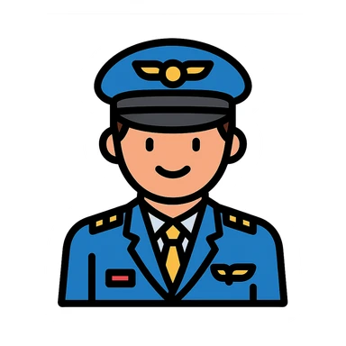 pilot icon with color outline sticker