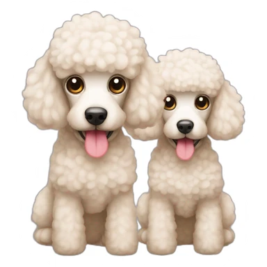 2 poodles sticker