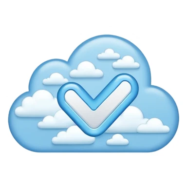 Cloudy blue checkmark  sticker