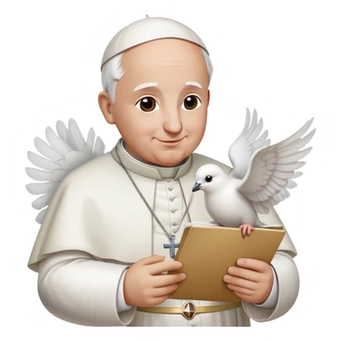 Dove with letter pope sticker