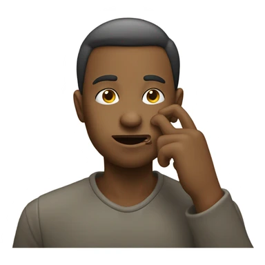 Person biting finger  sticker