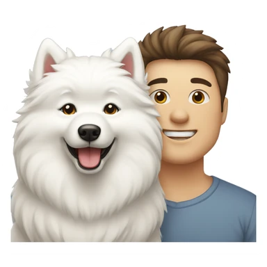 samoyed and couple sticker