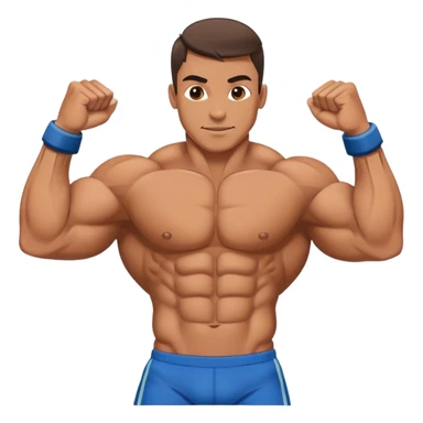bodybuilder laying down abs exercise sticker