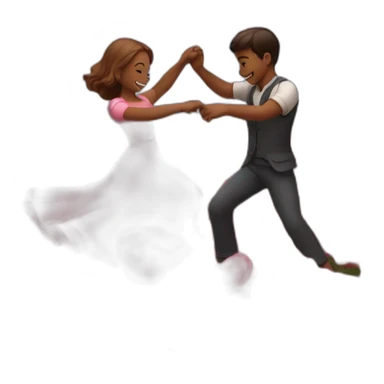 Girl and boy dancing in a rose field sticker