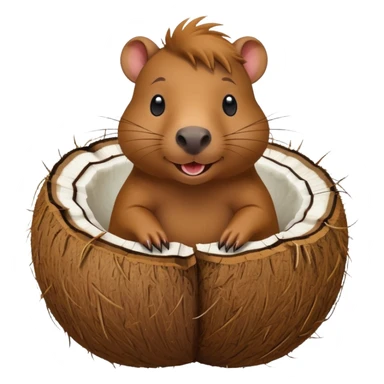 Make a capybara in a coconut sticker