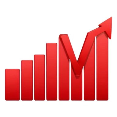 red financial decreasing graph sticker