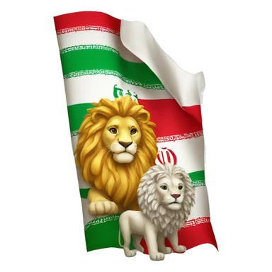 Iran flag with lion and sun sticker