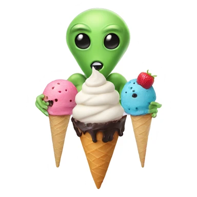 Alien Cake and ice cream sticker
