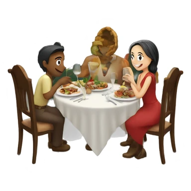 Dinner in front of a castle sticker