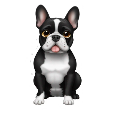 black and white frenchie  sticker