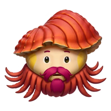 Bearded clam with red hair sticker